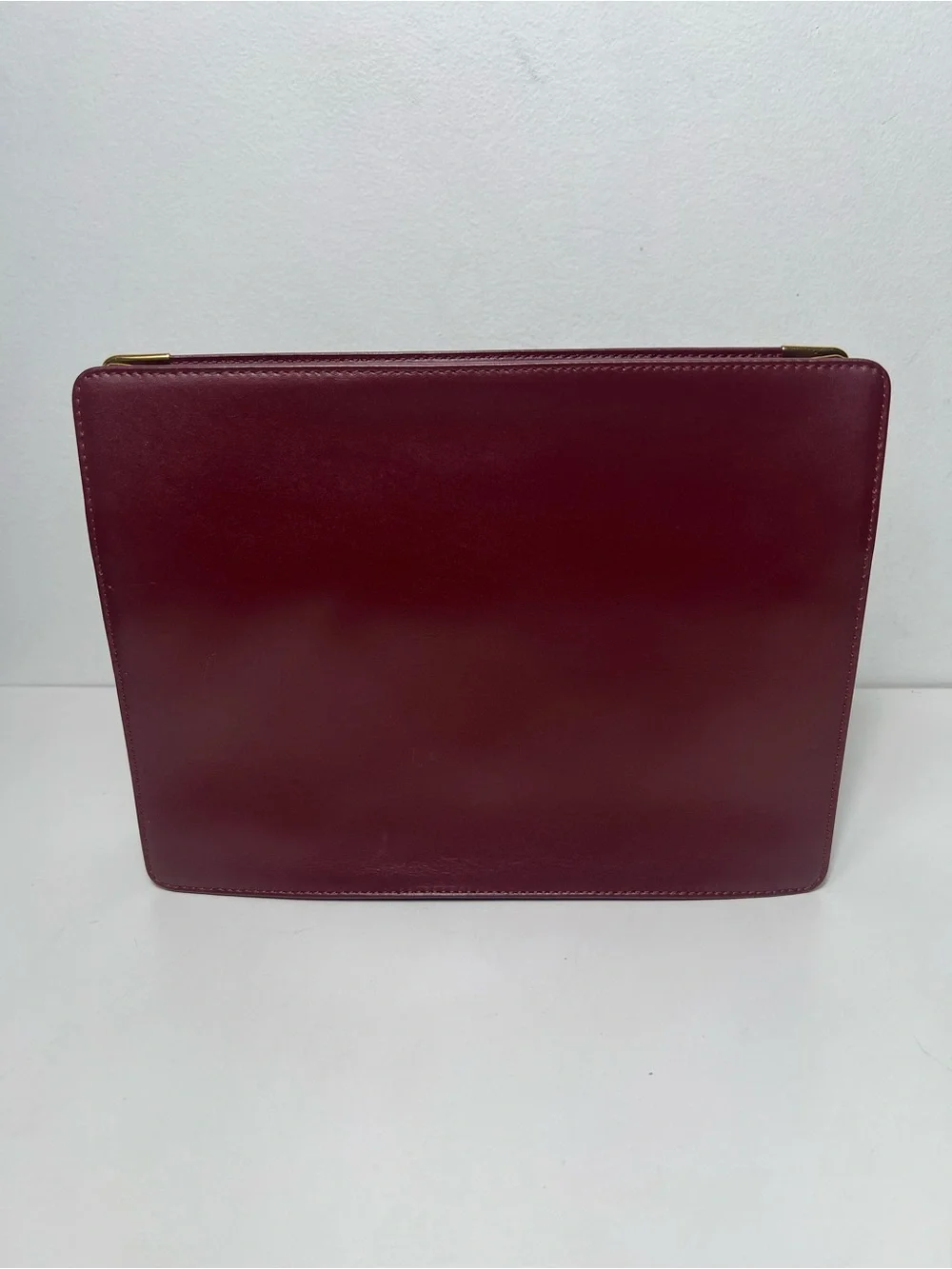 Cartier Must de Cartier Vintage Bordeaux Leather Signature Portfolio Clutch Bag